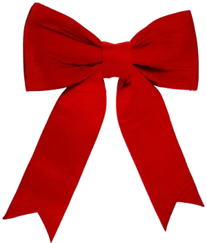 Elegant Red Satin Bow PNG