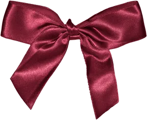 Elegant Red Satin Bow PNG