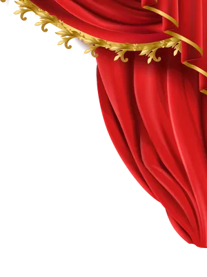 Elegant Red Theater Curtain PNG image