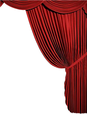 Elegant Red Theater Curtain Tieback PNG image