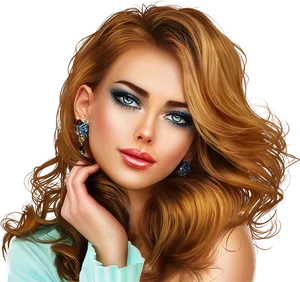 Elegant Redhead Portrait PNG image
