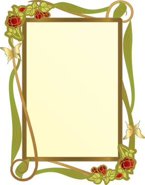 Elegant Rose Decorative Frame PNG image