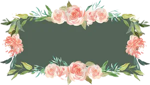 Elegant Rose Floral Frame PNG image