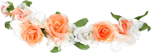 Elegant Rose Flower Arrangementon Black PNG image