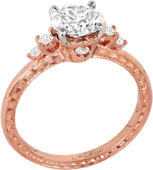 Elegant Rose Gold Diamond Engagement Ring