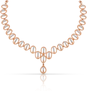 Elegant Rose Gold Diamond Necklace PNG