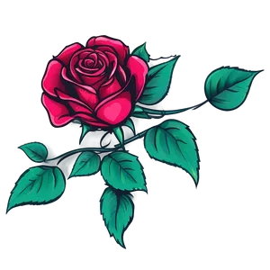 Elegant Rose Tattoo Blueprint PNG 91 PNG
