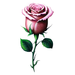 Elegant Rose Tattoo Blueprint PNG Ckb PNG