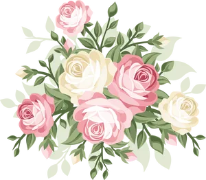 Elegant Rose Vector Bouquet PNG image