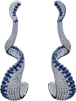 Elegant Sapphire Diamond Earrings