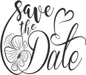 Elegant Save The Date Calligraphy PNG image