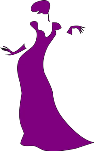 Elegant Silhouette Womanin Gown.png