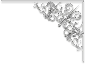 Elegant Silver Corner Design PNG image