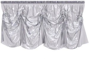 Elegant Silver Curtain Design PNG image