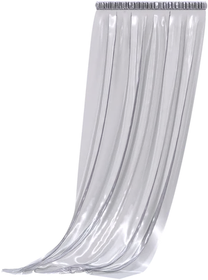 Elegant Silver Curtain Drapery PNG image