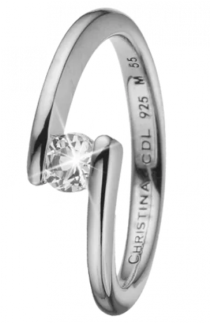Elegant Silver Diamond Ring