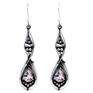 Elegant Silver Earrings Png Bpe2 PNG image