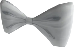 Elegant Silver Satin Bow Tie PNG image
