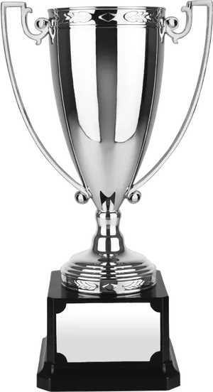 Elegant Silver Trophy PNG image