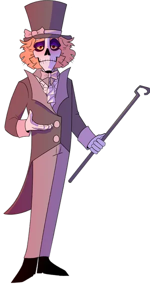 Elegant_ Skeleton_ Gentleman_ Cartoon PNG image