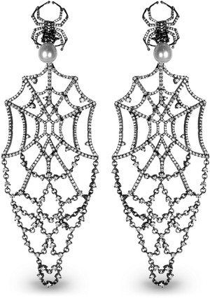 Elegant Spiderweb Earrings PNG image