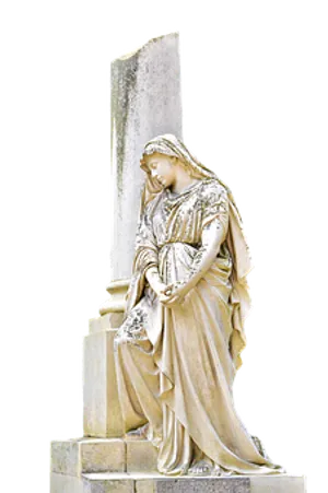 Elegant Statue Leaning On Pillar