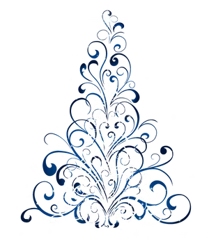 Elegant Swirl Christmas Tree Clipart PNG image