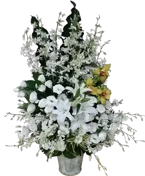 Elegant Sympathy Floral Arrangement PNG image