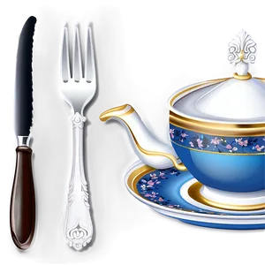 Elegant Tea Party Utensils PNG Hsf PNG