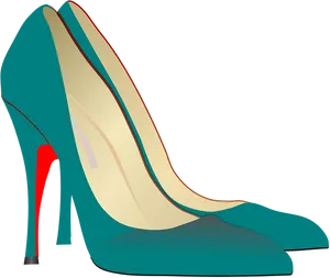 Elegant Teal Stiletto Shoe PNG image