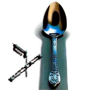 Elegant Teaspoon With Engravings PNG Aib