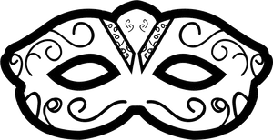Elegant Venetian Mask Outline PNG