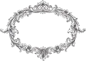 Elegant Vintage Floral Frame PNG image