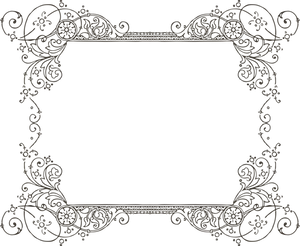 Elegant Vintage Floral Frame PNG image