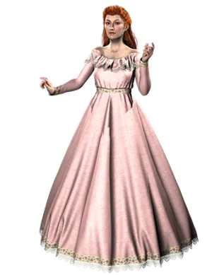 Elegant Vintage Lady3 D Render