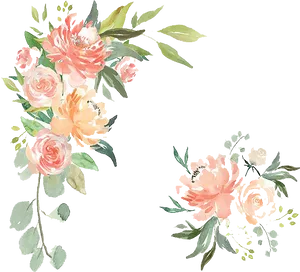 Elegant Watercolor Floral Arrangement PNG