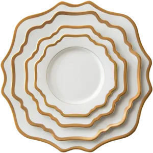 Elegant Wavy Edge Dinner Plate PNG image