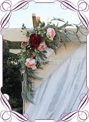 Elegant Wedding Arbor Floral Decoration PNG image