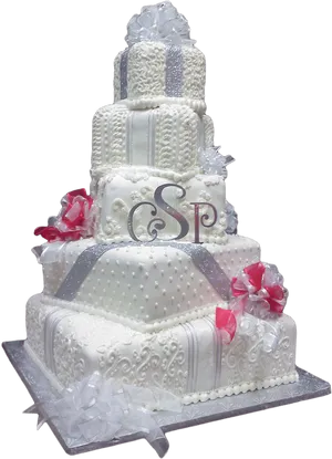 Elegant Wedding Cake Design PNG image