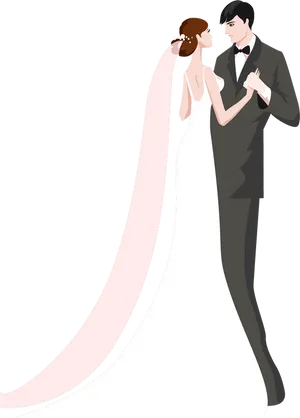 Elegant Wedding Couple Clipart PNG image