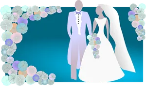 Elegant Wedding Couple Silhouette PNG image