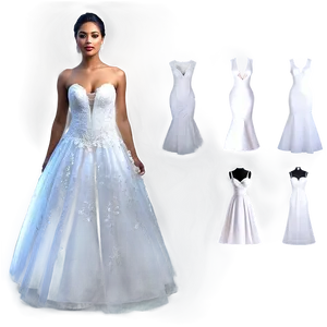 Elegant Wedding Dresses Png 06262024 PNG image