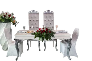 Elegant Wedding Head Table Setup PNG image