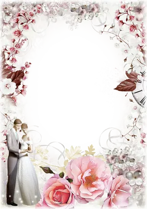 Elegant Wedding Photo Frame PNG image