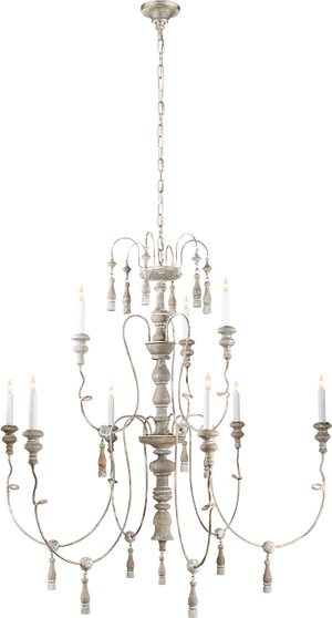 Elegant White Candle Chandelier PNG image
