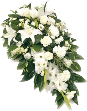 Elegant White Floral Arrangement PNG image