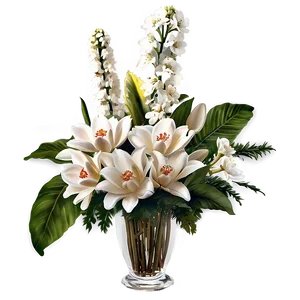Elegant White Flowers Arrangement PNG 05242024