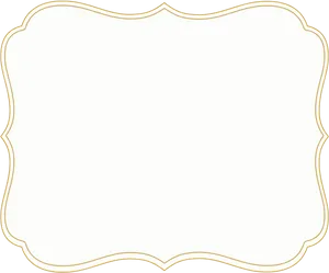 Elegant White Framewith Gold Trim PNG image