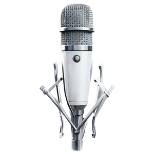 Elegant White Podcast Mic PNG 06202024 PNG