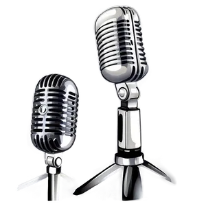 Elegant White Podcast Mic PNG 10 PNG